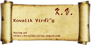 Kovalik Virág névjegykártya